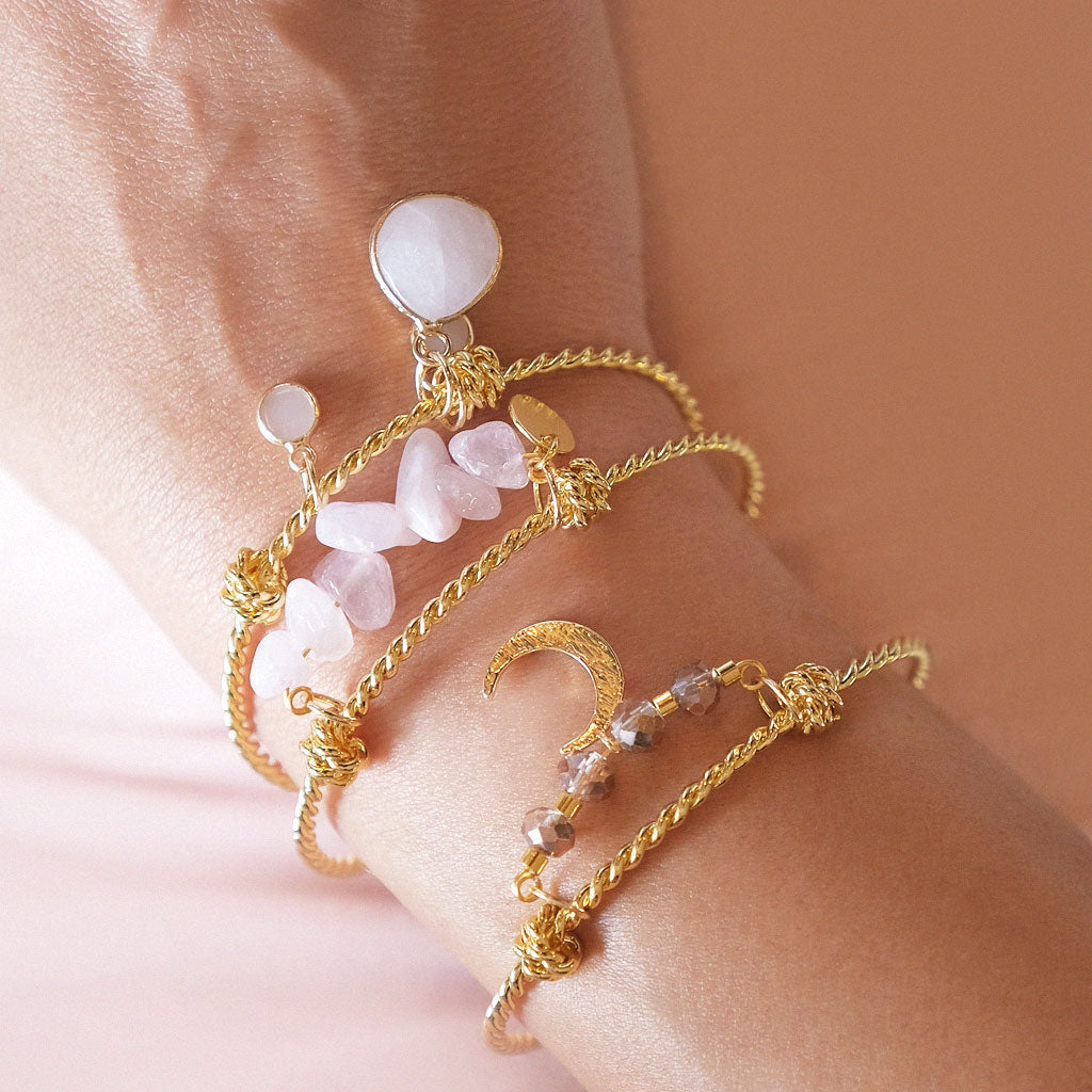 Jonc MILA - Quartz rose - EMMA♡LEE Jewelry