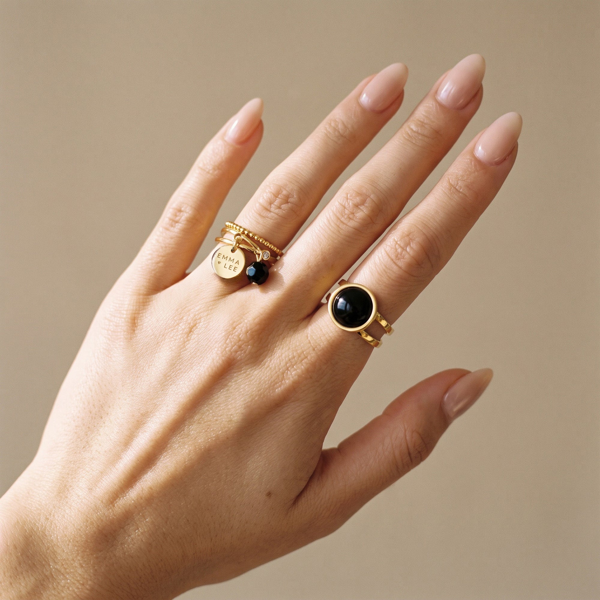 Bague TARA - Obsidienne