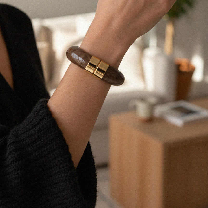 Bracelet acétate LISON - MARRON