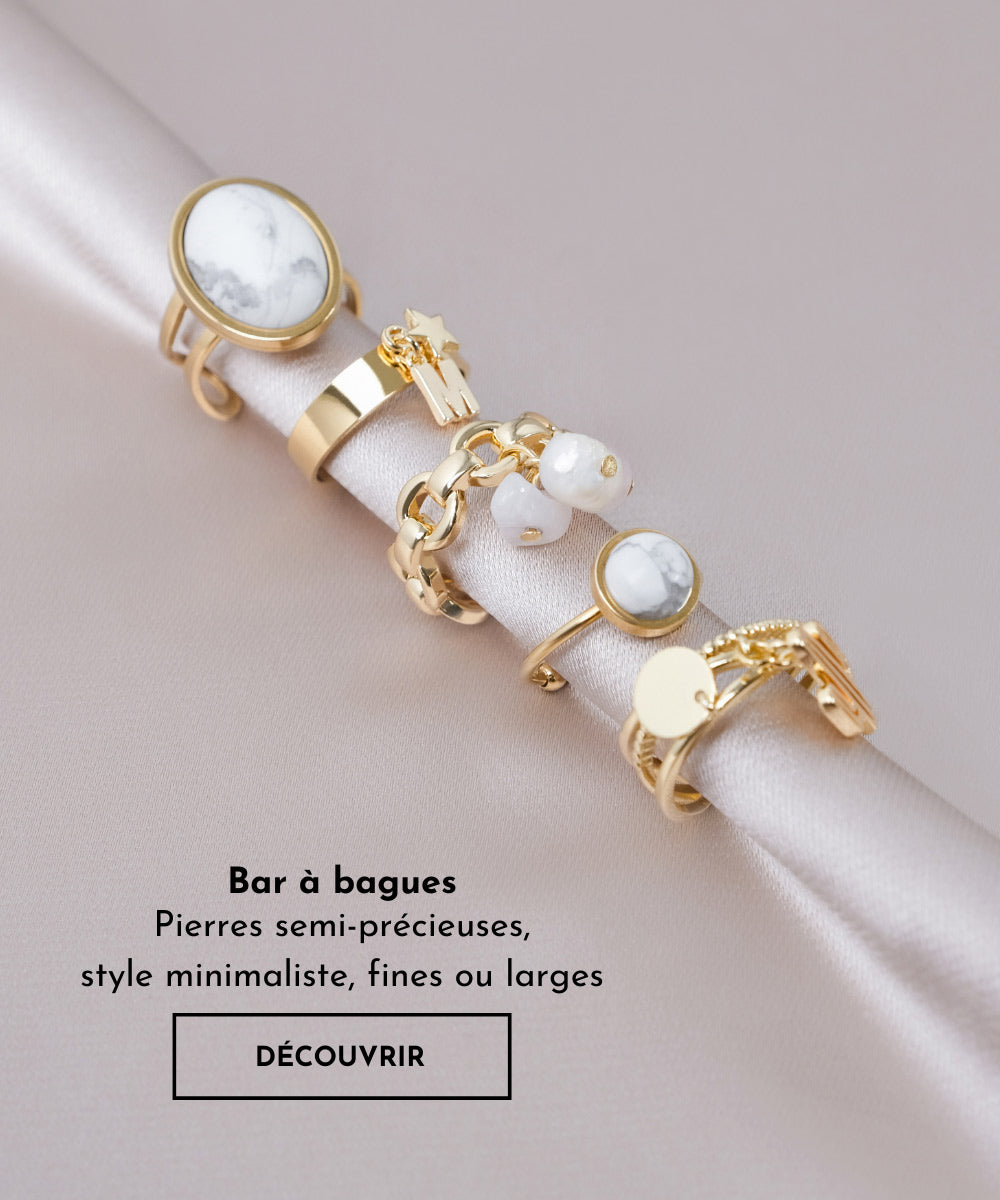 Bracelet Double Femme - Acier Inoxydable Plaqué Or - Cristaux Facettés -  Bracelets de