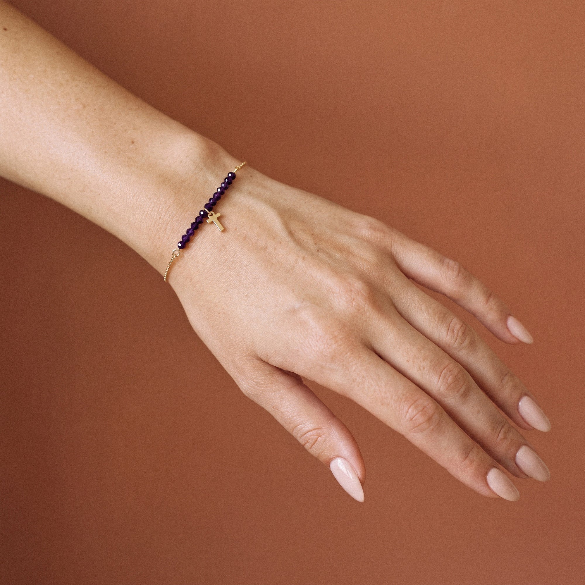 Bracelet LILY LETTRE - Prune