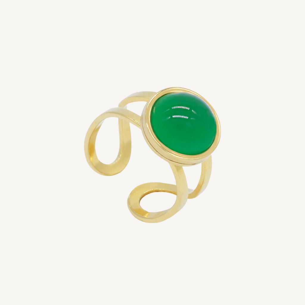 Bague TARA - Agate verte - EMMA♡LEE Jewelry