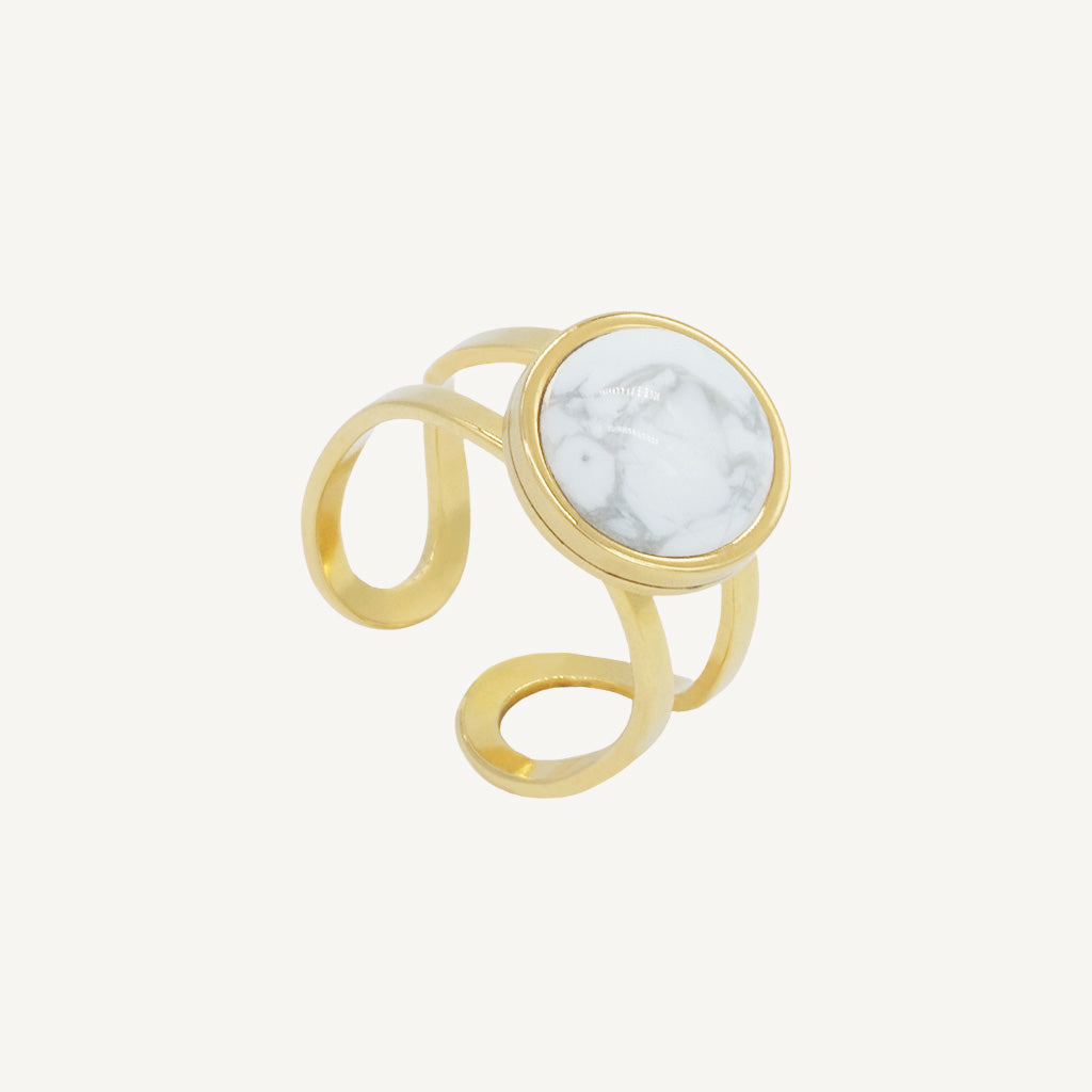 Bague TARA - Howlite - EMMA♡LEE Jewelry