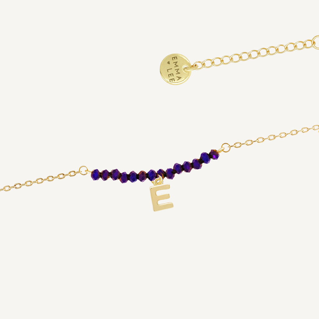 Bracelet LILY LETTRE - Prune - EMMALEE Jewelry