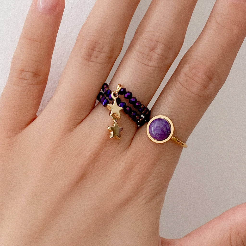 Bague OLIVIA - Charoïte - EMMA♡LEE Jewelry